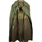Vintage 1950s Us Army Og-107 Trench Coat W  Liner Military Long Large Patches