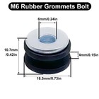 10 Pcs Motorcycle M6 Rubber Grommets Bolt -   Steel    