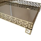 Vintage Mcm Vanity Tray Mirror Gold Tone Filigree Footed Rectangular Storage