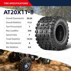 Set 2 20x11-8 Atv Tires 20x11x8 Utv All Terrain Heavy Duty 6pr 20 11 8 Pro Tl