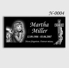 Memorial Headstone 24x12x3 4 Inches Human Grave Marker Tombstone Black Granite