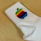 Cool Apple Fan Gift   Socks W Colorful 80-ies Apple Logo  new  Never Used  Rare