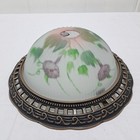 Vintage Style Table Lamp Shade Reverse Painted Flower Floeal Frosted Dome