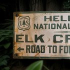 Vintage Helena-lewis Clark National Forest Porcelain Sign Montana Texas Wyoming 