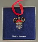 Art Of Disney Swarovski Crystal Mickey Red Santa Hat Christmas Ornament