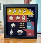 Combadge Display Shadow Box Star Trek  8 75 X 8 75  Black  fan Made 