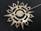 Vintage Antique Aztec 925 Sterling Mexican 2 3 8   tri-mark Ornate Pendant chain  