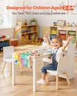 Uimoso Kids Art Table And 2 Chairs Set With 3 Tiers Storage Cabinet White