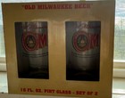 Vintage Old Milwaukee Beer Glasses Set Of 2 -16oz Glass 