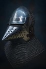 Handmade Hounskull Bascinet Helmet     Medieval Visored Knight Armor   14th Centur