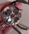 Vtg Gold Tone Enamel Beaded Bolo Tie W matching Earrings Western Cowgirl Boho
