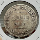 1907 Brazil Silver 2000 Reis Crown Coin