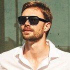 Retro Square Aviator Sunglasses  Polarized Uv Shades  Black Frame   Gray Lens