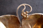 Vintage Epon Silver Plate Footed Leaf Shaped Dish W  Stem 8   