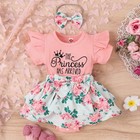 Newborn Baby Girls Floral Romper Jumpsuit Headband Clothes Bodysuit Outfits Set