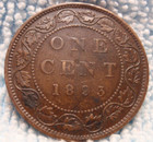 1893 Xf High Grade Canada Large Cent Victoria Coin Nores Canadian