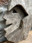 Very Beautiful Inuit Wooden Head  Stylized With Hood  1950 To Identify Eskimos