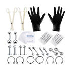 Body Piercing Kit With Needle Pack Nose Septum Belly Button Piercing Tool Kit 