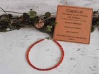 Dainty Red Carnelian Gemstone Anklet  Sterling Silver  Adjustable Bracelet