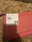 Anne Klein Wristlet Wallet Persimmon Zip Organizer Credit Card Logo Strap