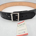 Gould   Goodrich B49 Ez Slide Leather Duty Belt Sz 38 2 25  Black Police Uniform