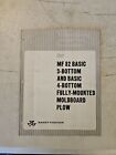 1965 Massey Ferguson Mf 82 Moldboard Plow Assembly   Predelivery Instructions 