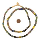 Thin Antique Venetian Millefiori African Trade Beads  20716 8mm Ghana Multicolor