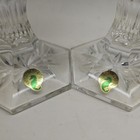 Waterford Crystal 10 Inch Candle Holder Pair Tara Diamond Pattern Good Condition