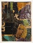 Mixed Media Abstract Paper Collage Found Objects Vintage Mid Century Art Brown