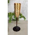 Antique Brass Plated Champagne Flute Wine Glass Set Of 2  200 Ml  For Gift