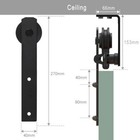 Ceiling Mount Rail 4ft-20ft Sliding Barn Door Hardware Kit Track Roller Closet
