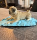 Pug Fawn Realistic Hand Painted Resin Figurine Statue Blanket Paws Mini