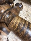 Vintage Turned Wood Table Legs Set Of 4 7    - Walnut Stained Risers Legs Table