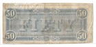 T-66 1864  50 Confederate States Note Civil War Paper Money Pf-1 Jefferson Davis
