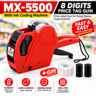 8 Digit Price Tag Gun Handheld Pricing Label Gun Mx-5500 With Label Roll   Ink