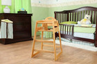 Stackable Wooden Baby High Chair  Portable Toddler Dining Seat  Natural Wood