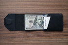 Leather Cash Wallet For Men   Slim Front Pocket Card Holder  Handmade Minimalist