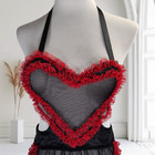 Vintage Fredericks Of Hollywood Lingerie Heart Apron Size S Sheer Mesh Trashy
