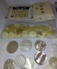 Lot 250 Vintage Plastic Sewing Buttons Crafts Collecting White Cream Some Cards