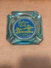 Vintage Golden Gate Casino Aqua Glass Ashtray No 1 Fremont St Las Vegas Nevada
