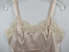 Vtg Wondermaid Non Cling Satin   Lace Camisole Women 38 Beige Nylon Union Label