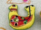 Vintage Figurine And Shape Ornaments India Folk Art And Decorated Cloth Set Of 5