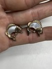 Vintage Largemouth Bass Fish Cufflinks Gold Silver Tone