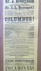 Rare 1859 Theatre Broadside Columbus El Filibustero Howard Athenaeum Boston