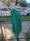 Emerald Green Ruffle Shirred Bell Sleeve Blouse Estimated M
