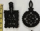 Lot Of 7 Vintage Cast Iron Trivets Small 5  Hanging Kitchen Decor