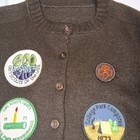Vintage 70   s  Girl Scouts Brownie Sweater With Patches Size 8 