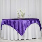 Purple Satin 72x72  Square Table Overlay Wedding Party Catering Decorations