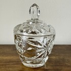 Anchor Hocking Prescut Star Of David Sugar Bowl W lid Vintage Glass