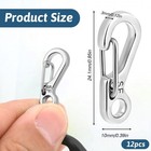 12 Pcs Tiny Carabiner Clip Metal Small Spring Snap Hooks  1 Inch Key Silver 